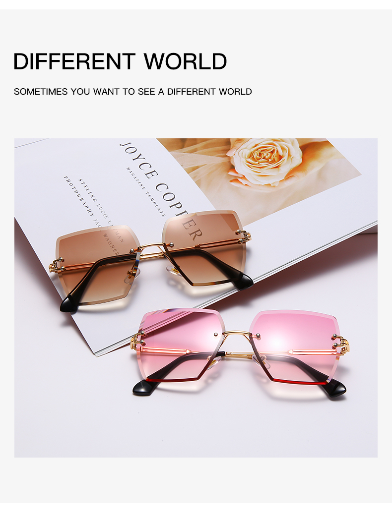 Kính Mát Không Viền Chống Tia Uv400 Thời Trang Dành Cho Nữ | BigBuy360 - bigbuy360.vn