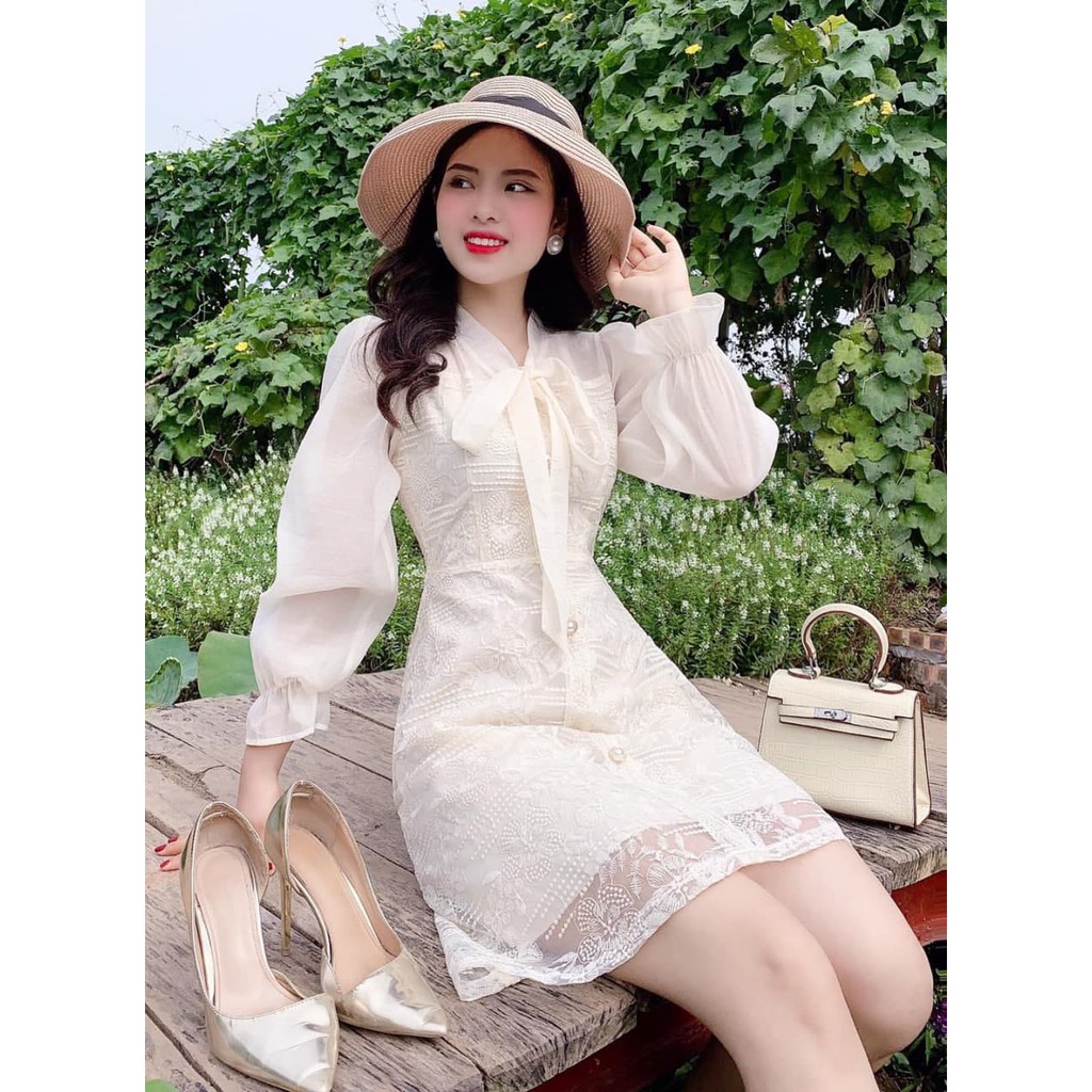 [Nhập WAMAR931 giảm ngay 15k]Đầm thiết kế cổ buộc nơ V1719_Zin Boutique [Kèm ảnh thật] | BigBuy360 - bigbuy360.vn