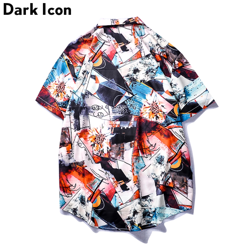 Áo sơ mi ngắn tay dáng rộng in hình Graffiti kiểu dáng cá tính thời trang cho nam | BigBuy360 - bigbuy360.vn