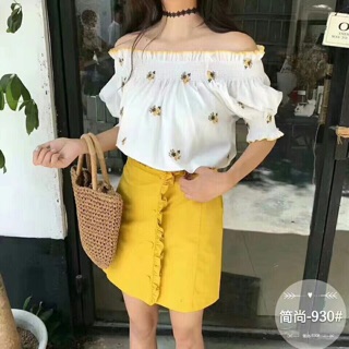 [Tặng Mã 70K – Hàng Chính Hãng] Áo trễ vai thêu