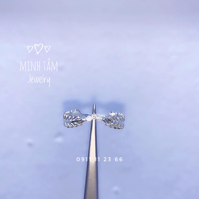 Nhẫn nguyệt quế bạc ta cao cấp-Minh Tâm Jewelry