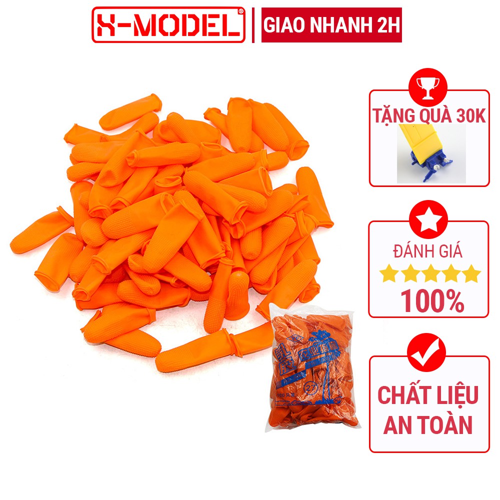 Bộ 100 bao bọc ngón tay có hạt vân chống trơn trượt, chống mài mòn chống tích điện, bảo vệ tay khi dùng XMODEL XM25