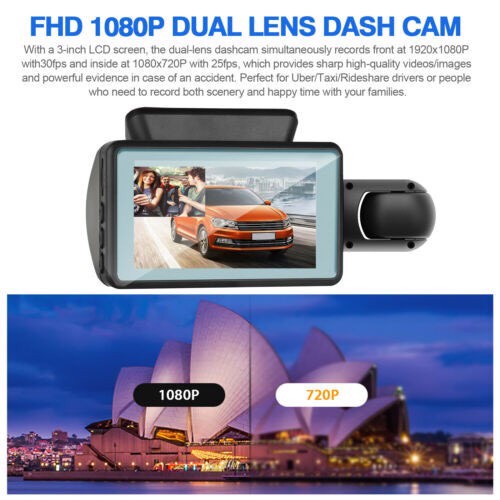 Camera Hành Trình Ô TÔ chính hãng ONTEK A68 ống kính kép quay TRƯỚC và TRONG xe , HD 1080P  hồng ngoại ban đêm trong xe