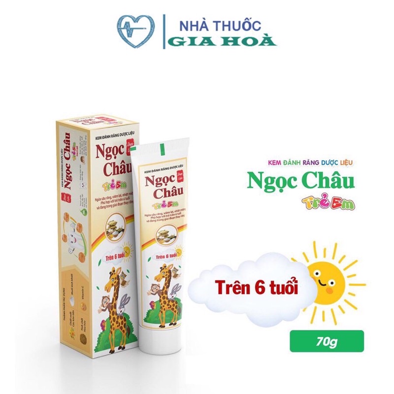 Kem đánh răng dược liệu Ngọc Châu trẻ em (Dành cho bé trên 6 tuổi) (Dược phẩm Hoa Linh)