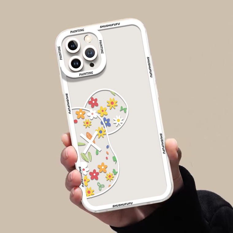 Ốp Điện Thoại Silicon TPU Mềm Trong Suốt Họa Tiết Hoa / Gấu Cho IPhone 13 12 11 Pro XS Max X XR 8 7 6 6S Plus