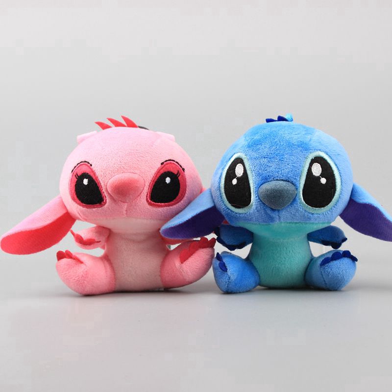 2 Kinds Lilo and Stitch Plush Toy Hanging Key Mini Pendant Chai Hanger Doll