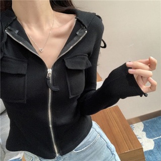 Áo thun body khoá zip korea