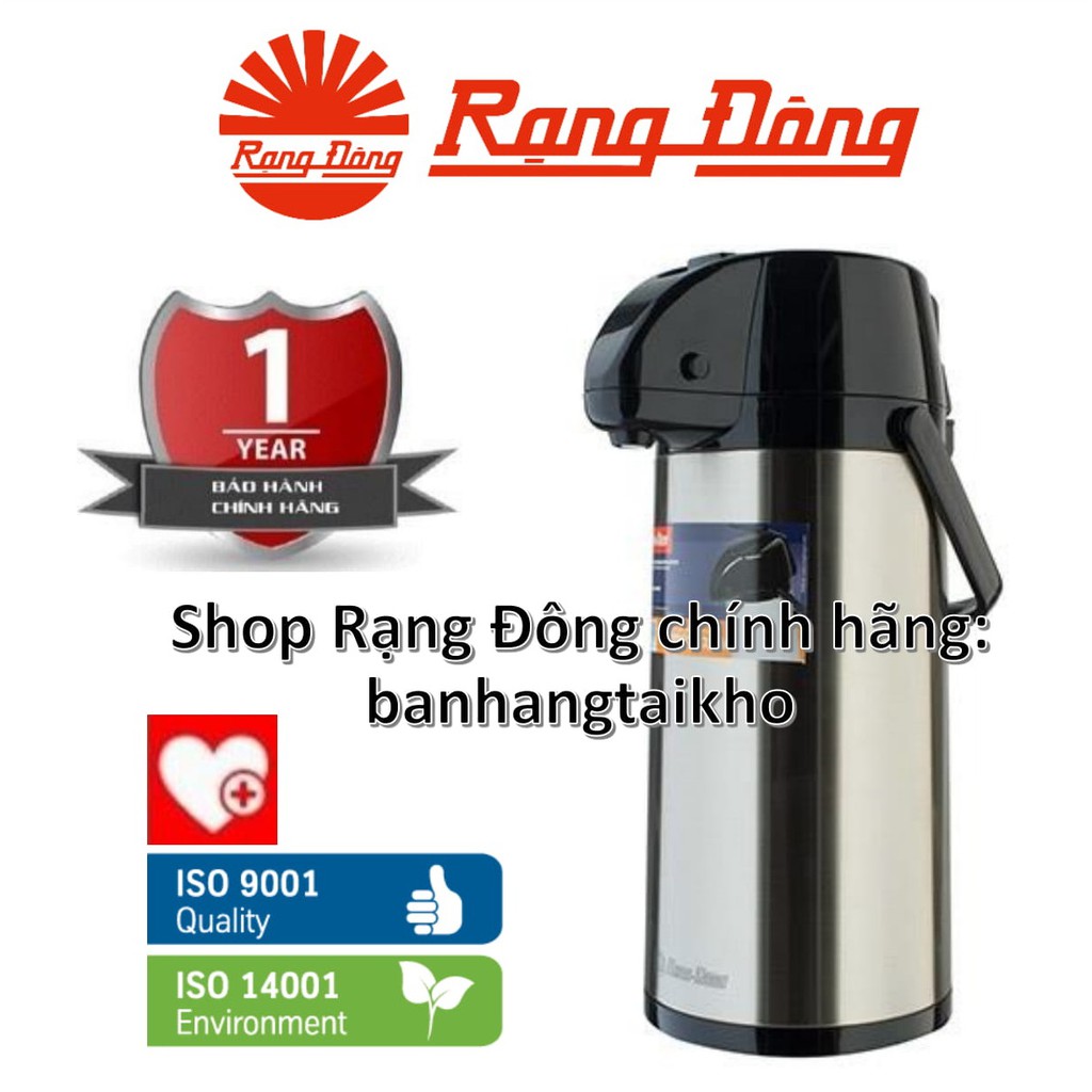 Phích giữ nhiệt Rạng Đông 1L-2L-2,5L, có cần bơm nước, đế xoay 360 độ,..