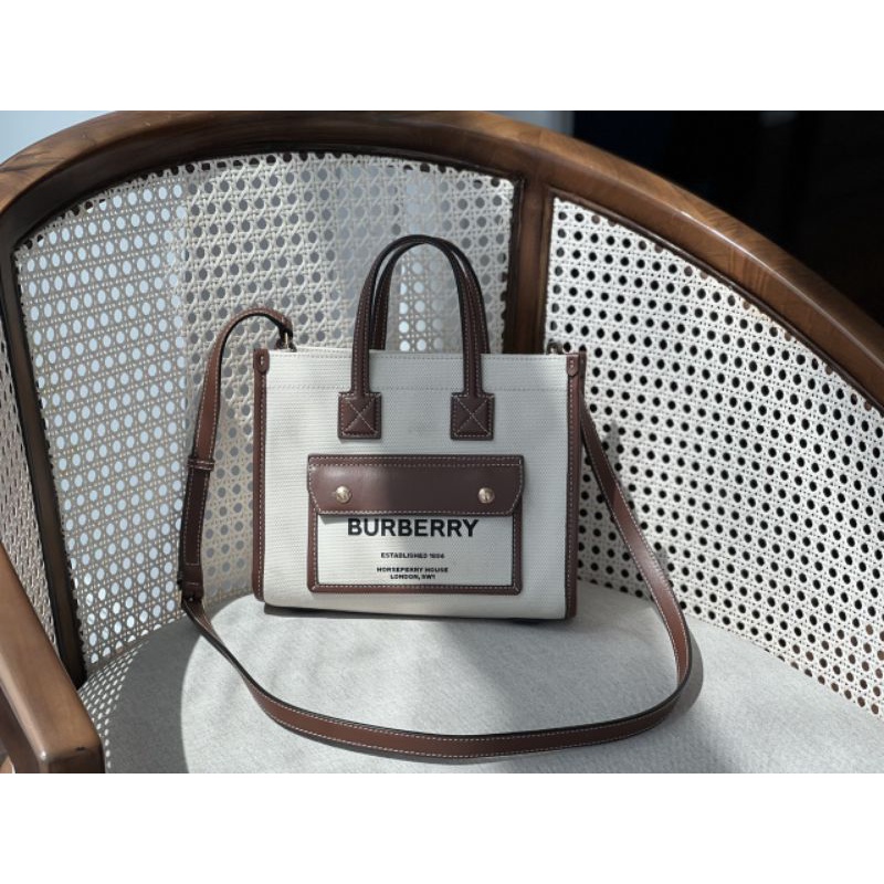 Mini Two-tone Canvas and Leather Freya Tote