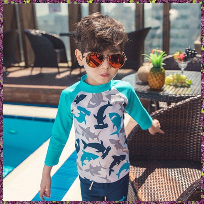 Bộ đồ bơi dài tay hình cá heo cho bé trai | BigBuy360 - bigbuy360.vn
