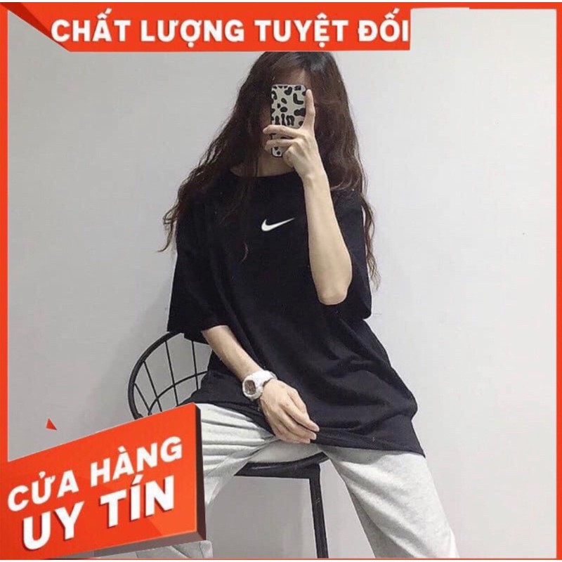 Áo thun trơn unisex freesize đen - trắng