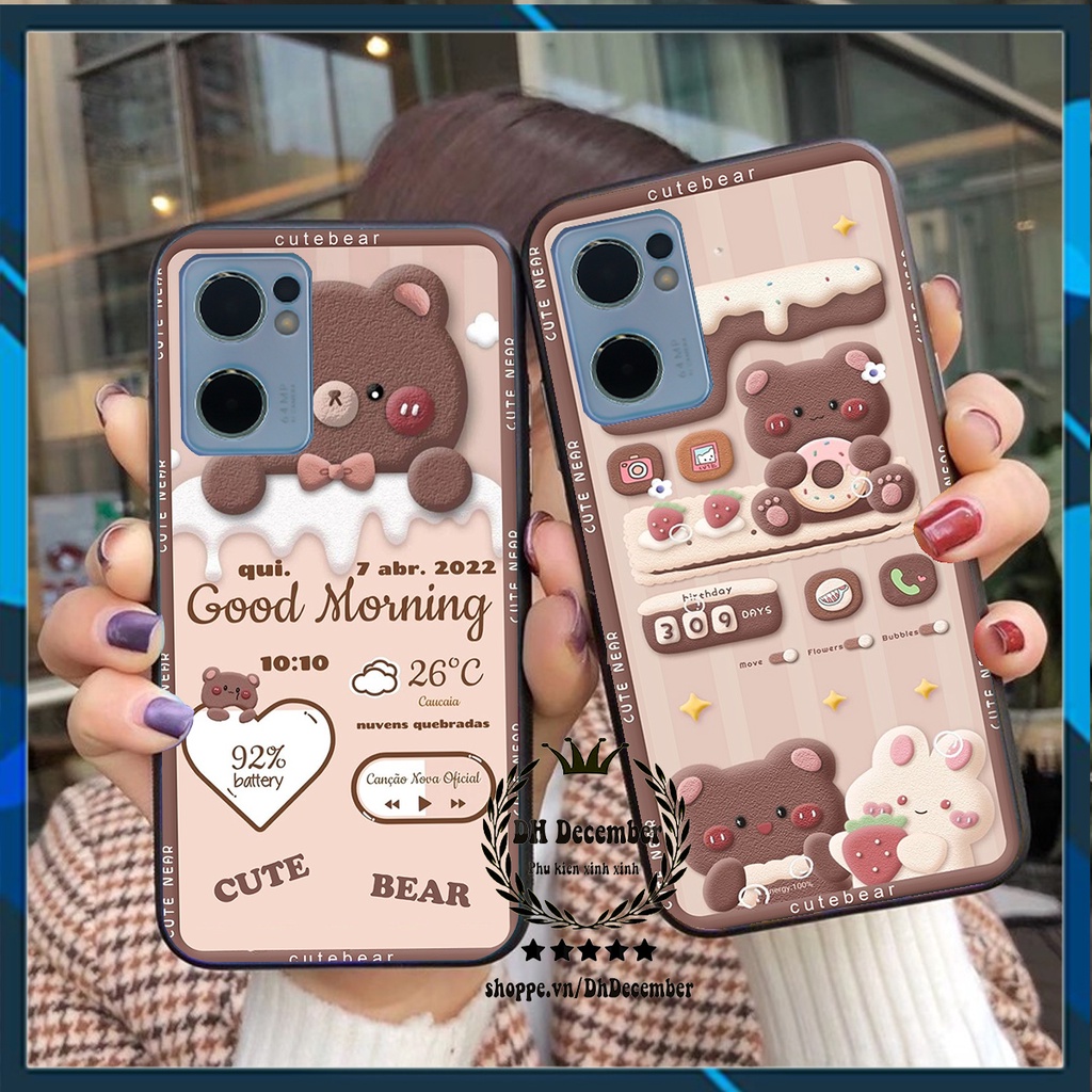 Ốp lưng Oppo RENO 7 5G in hình 3D GẤU HỒNG-GẤU BEER -XINH XẺO CỰC ĐẸP
