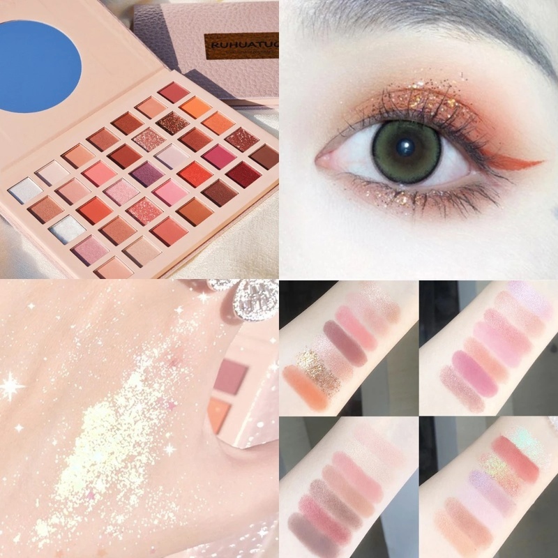 1 Bảng Phấn Mắt Dầu Mịn Ánh Ngọc Trai Trang Điểm Mắt Lâu Trôi