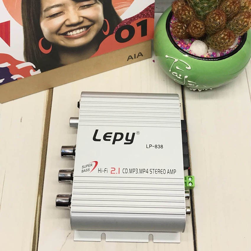 Ampli mini công suất Lepy LP-838 /ST-838 12V Hi-Fi 2.1