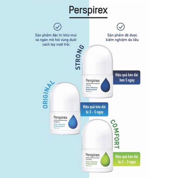 Lăn Khử Mùi Perspirex Cao Cấp giảm tiết mồ hôi cho mọi loại da 20ml | BigBuy360 - bigbuy360.vn