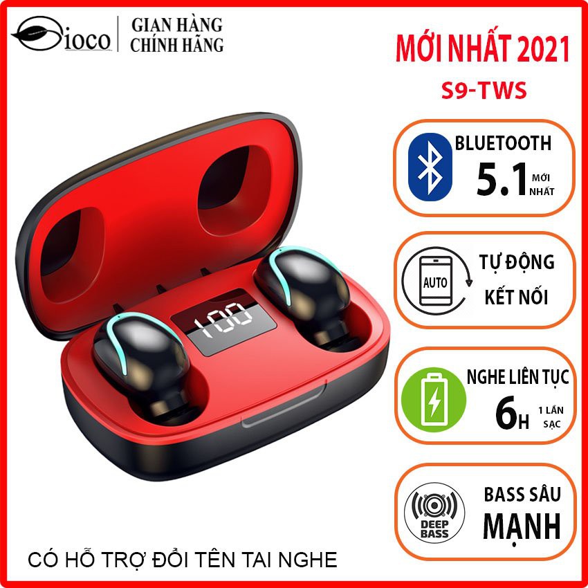 [GIOCO]-Tai nghe Bluetooth TWS-S9 phiên bản nâng cấp Extrabass có đổi tên , tai nghe GIOCO chính hãng