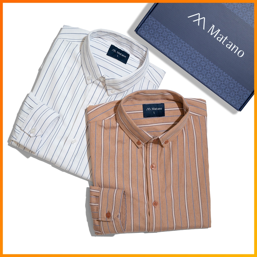 Áo sơ mi nam kẻ sọc đẹp MATANO tay dài form suông regular, vải oxford 100% cotton cao cấp thoáng mát 074 | BigBuy360 - bigbuy360.vn