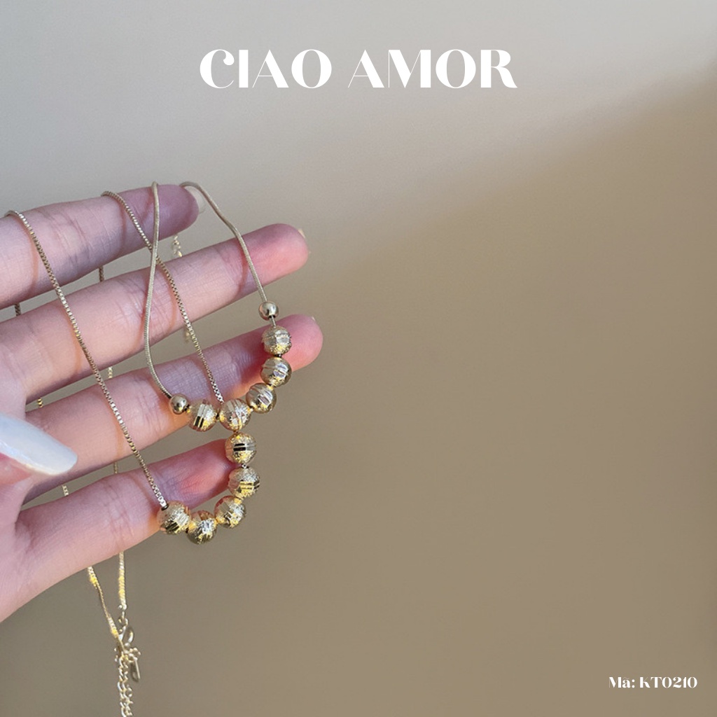 Set dây chuyền nữ, vòng tay nữ nhiều hạt tròn Trang sức Ciao Amor - KT0210
