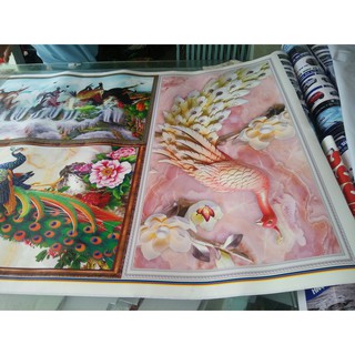 Tranh dán tường 3D Cẩm Thạch Khổng Tước MS02
