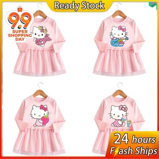 Đầm Cotton HìNh Hello Kitty Cho Bé GáI