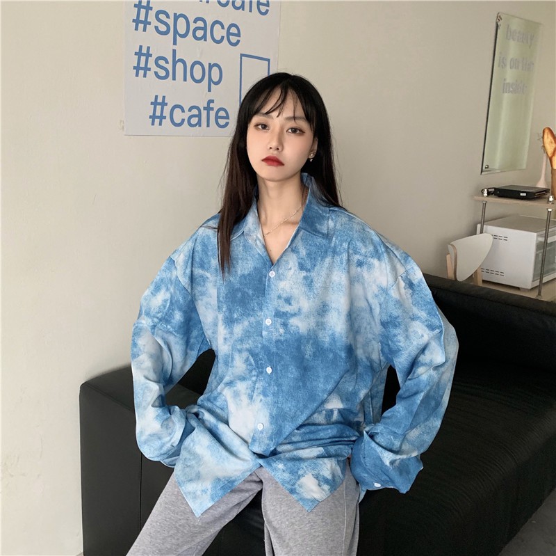 Áo Sơ Mi Nữ Tay Dài Dáng Rộng Phong Cách Hàn Quốc Thời Trang Mùa Thu