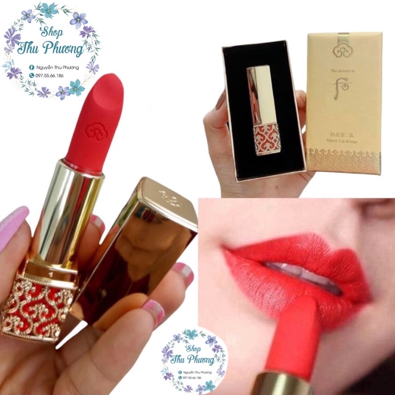 son lì whoo velvet lip rouge màu 24 đỏ cam date 2024