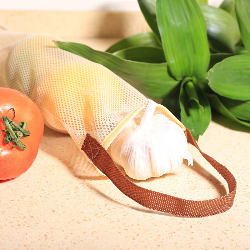 Túi Lưới Treo Tường Đựng Tỏi / Rau Củ Quả Có Thể Tái Sử Dụng Giá Đỡ