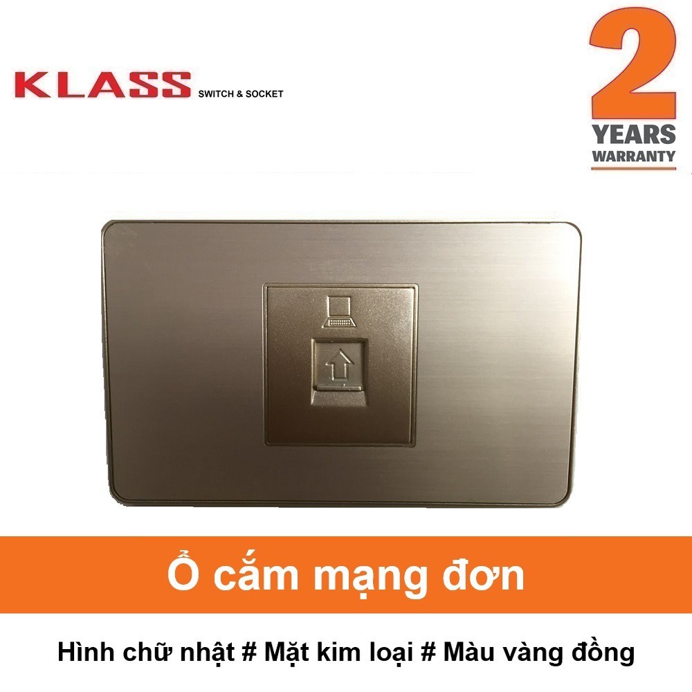 (Công tắc ổ cắm KLASS) Ổ cắm mạng đơn, hình chữ nhật, màu vàng, KLASS 118KV3 118KV3-035