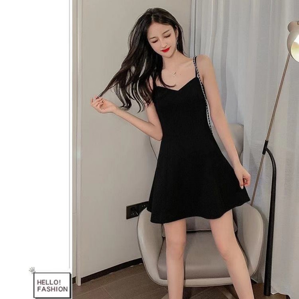 Váy đầm ,váy đầm hai dây trơn đen,váy hai dây ôm body quyến rũ ATILA.SHOP | BigBuy360 - bigbuy360.vn