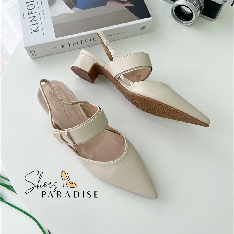 Giày cao gót bít mũi nữ 3p giày đẹp mũi nhọn khóa SHOES PARADISE BBXK19