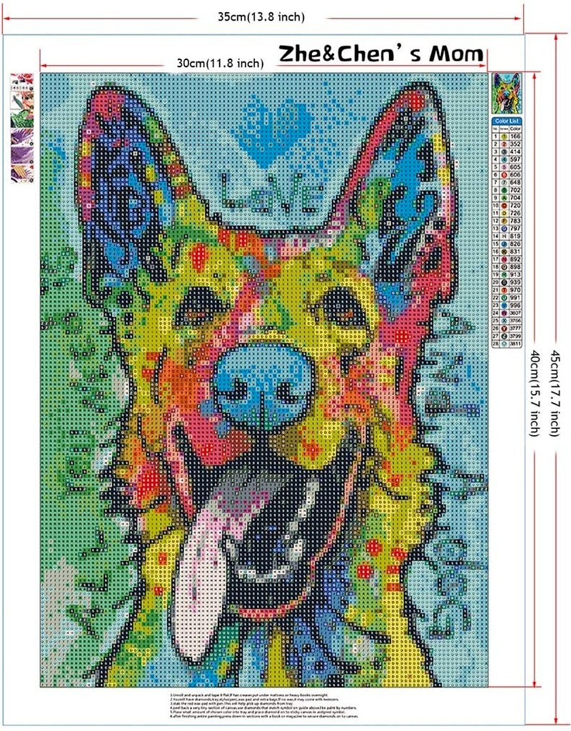 Bộ Dụng Cụ Làm Tranh Đính Đá 5D Họa Tiết Chú Chó Con Độc Đáo Kích Thước 30X40 DIY Dùng Trang Trí
