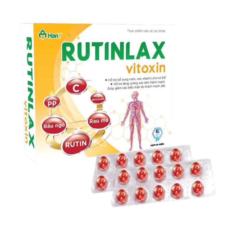 RUTINLAX VITOXIN bổ sung rutin và các vitamin cho cơ thể hỗ trợ bền vững thành mạch