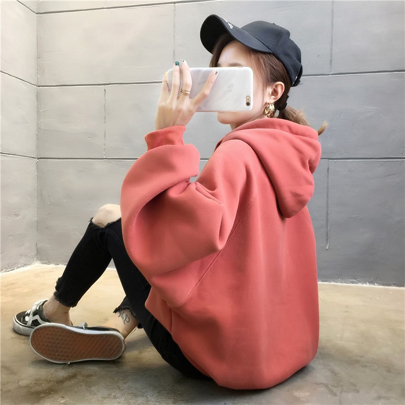 Áo hoodie ulzzang unisex form rộng Hàn Quốc họa tiết in thời trang