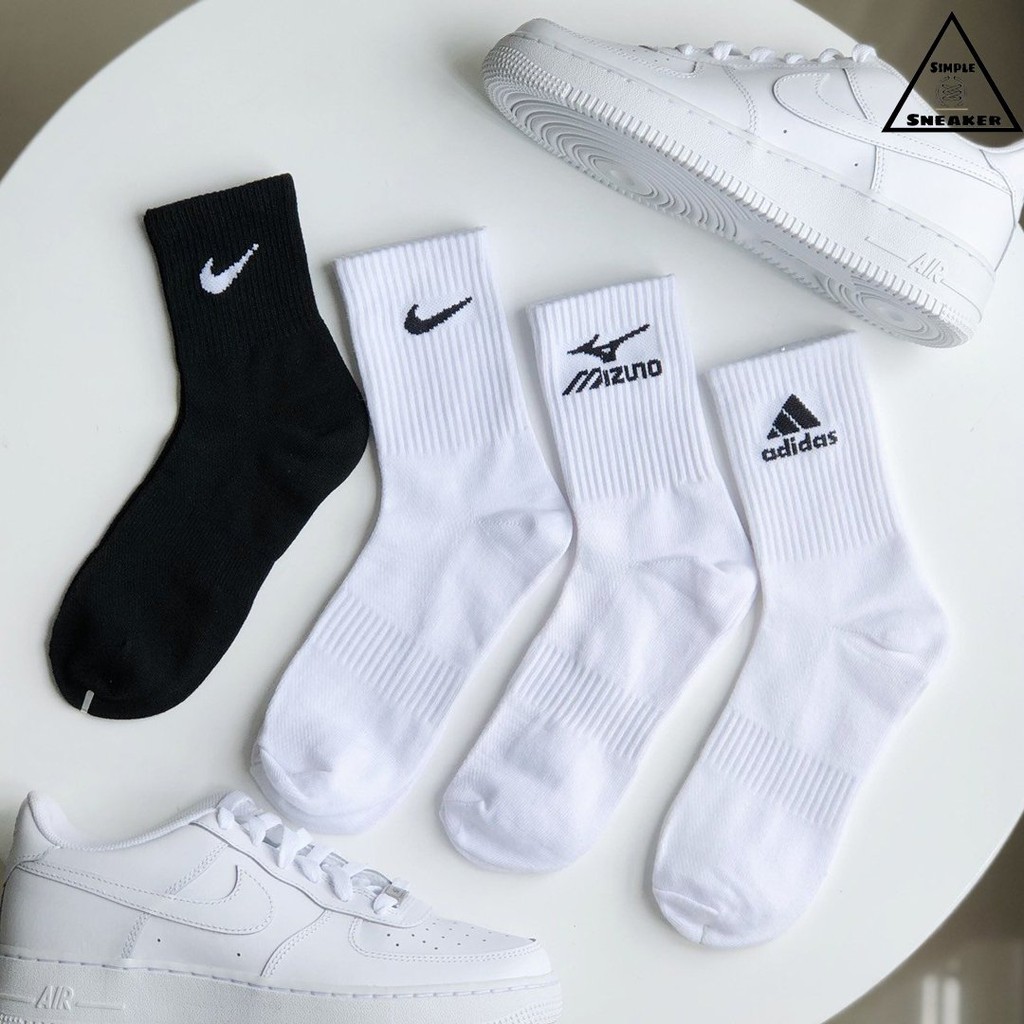 Tất Cổ Cao Thể Thao 🔴FREESHIP🔴 Vớ Nam Nữ Adidas, Nike, Mizuno Hàng VNXK Dệt Kim Chống Hôi Chân