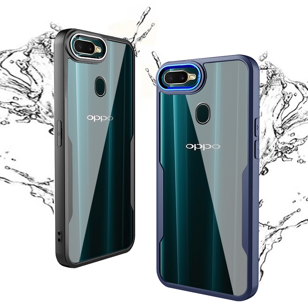Ốp điện thoại Koosuk acrylic trong suốt mạ viền 2 trong 1 cho OPPO A7 A5S A12 A11K F9 Pro AX7 AX5S
