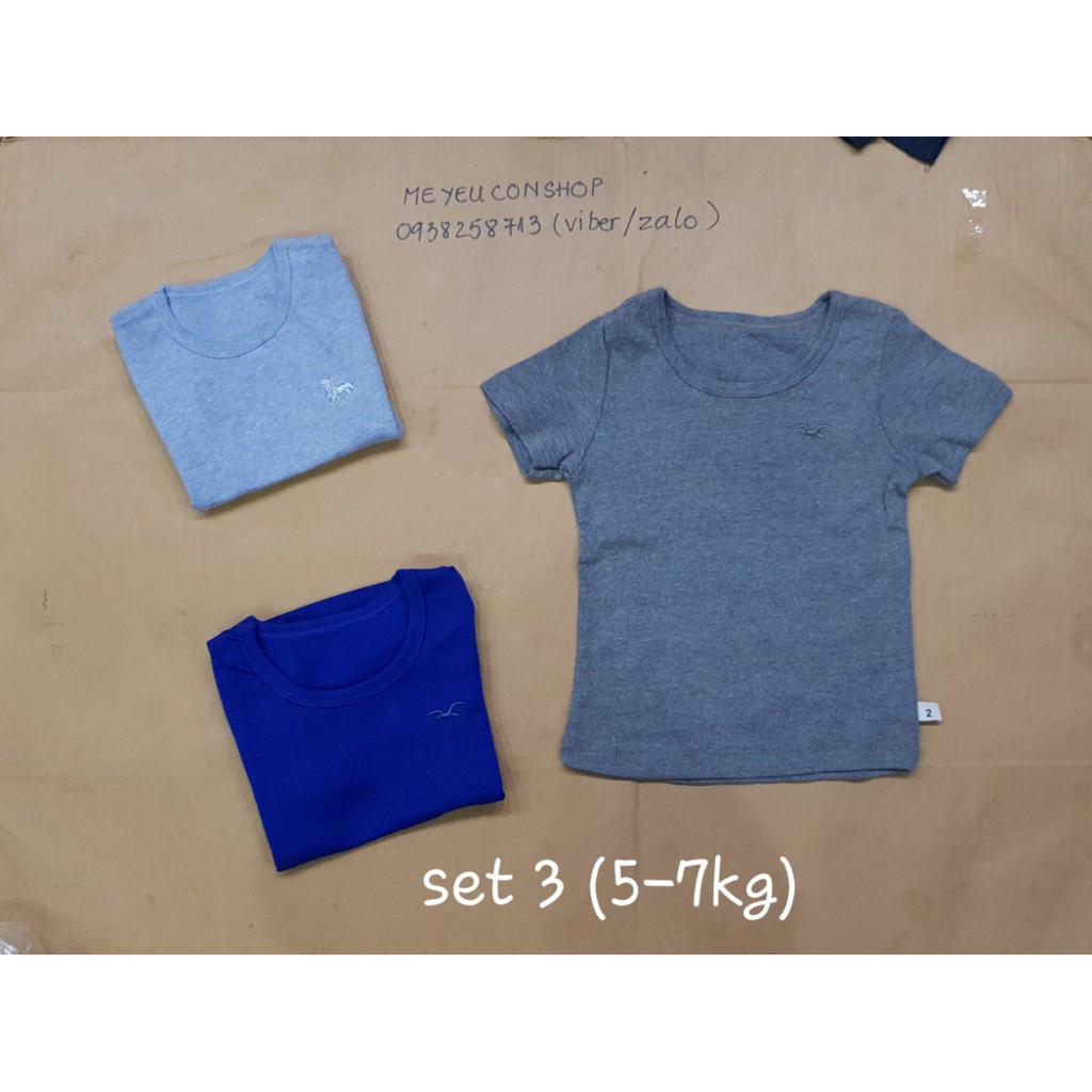 (5-9kg) SET 3 ÁO TAY NGẮN MÀU MIATOP