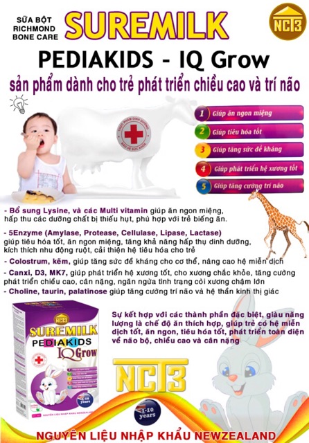 Sữa suremilk < thiết kế chuyên biệt cho trẻ biếng ăn suy dinh dưỡng thấp còi >