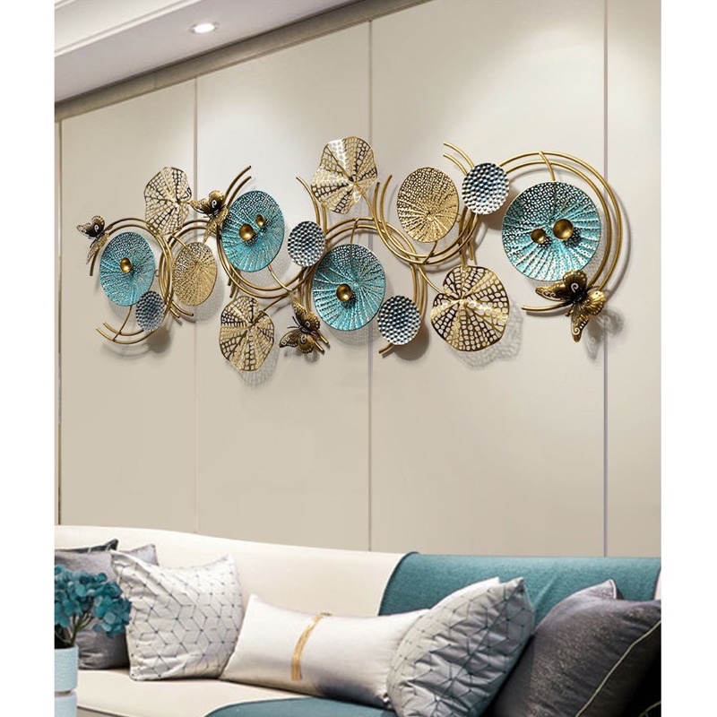 Tranh sắt treo tường lá sen trang trí, decor hiện đại. Bảo hành 3 năm