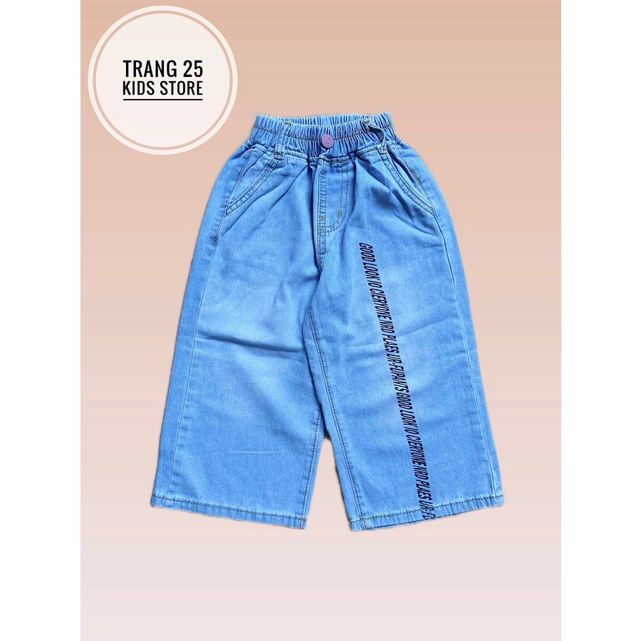Quần bò/ quần jeans dài ống xuông ống rộng thời trang sang chảnh cho bé gái 12-50kg- Trang 25 Kids - K45