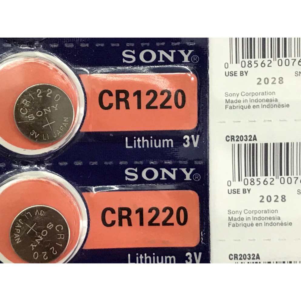 5 viên Pin cúc áo Sony 3V CR2032, CR2025, CR2016, CR1632, CR1620 , CR1616, CR1220 - Pin cúc Sony lithium Indonesia 3V