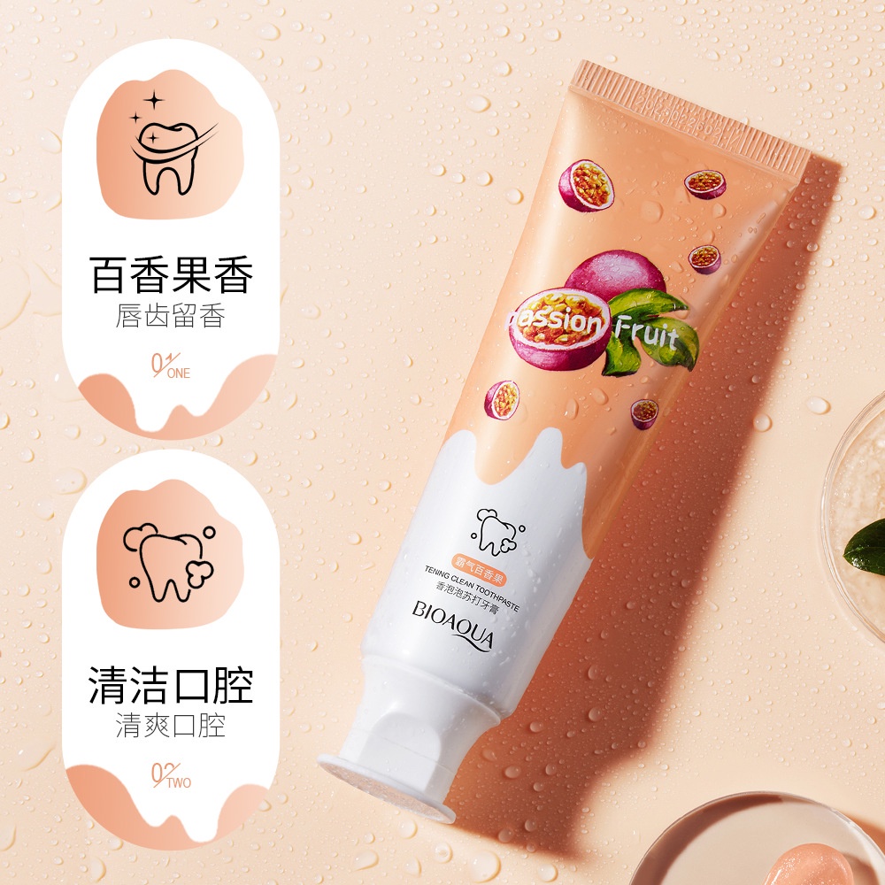 Kem đánh răng BIOAQUA vị đào-chanh leo-lựu-chanh giúp hơi thở thơm mát dài lâu