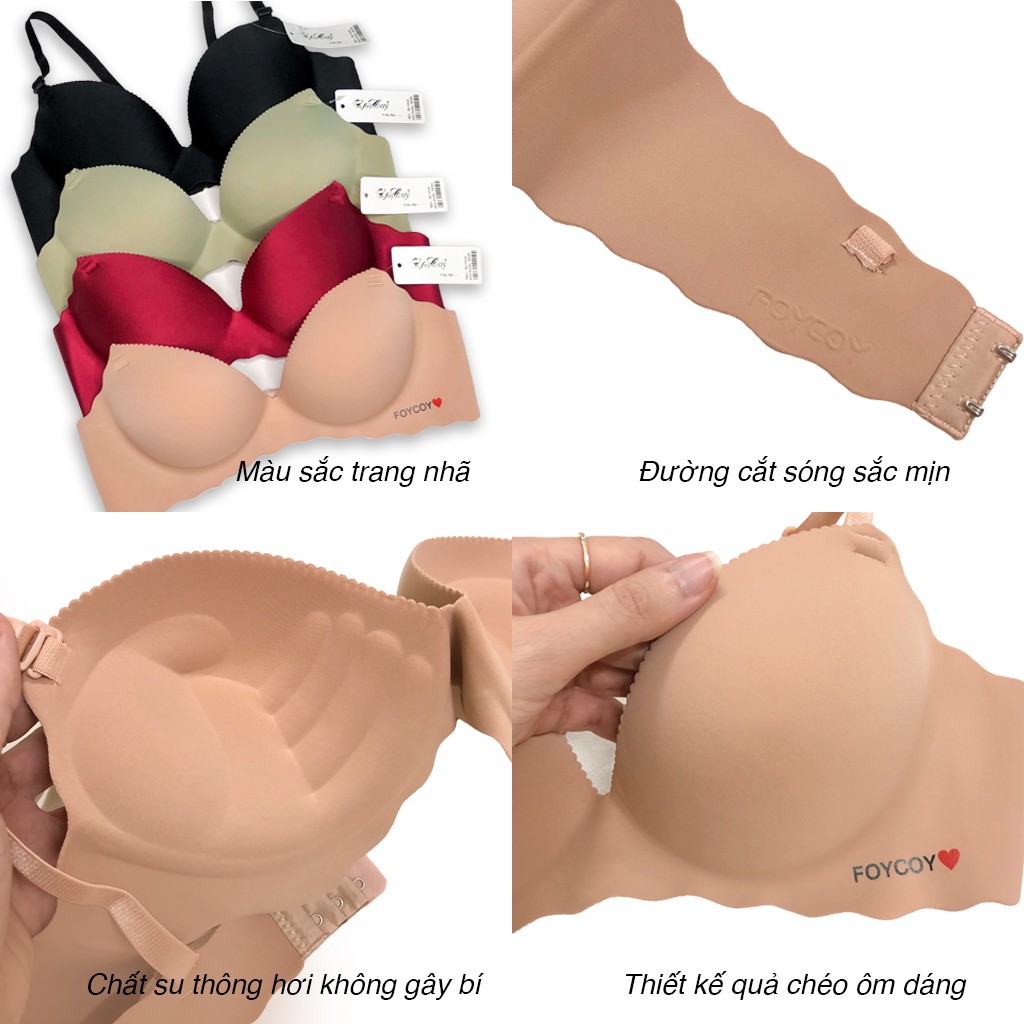Set 3 áo lót su không gọng đệm dày nâng ngực, áo ngực không gọng thông hơi