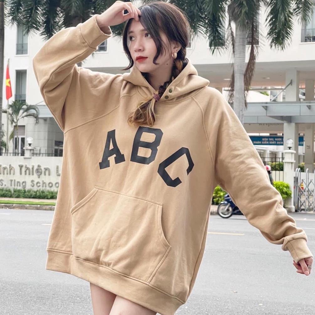Áo Nỉ Nữ, Áo Hoodie Nữ Chữ Abc Chất Nỉ Cotton Dày Dặn 4 Màu HOT HIT/Ulzzang