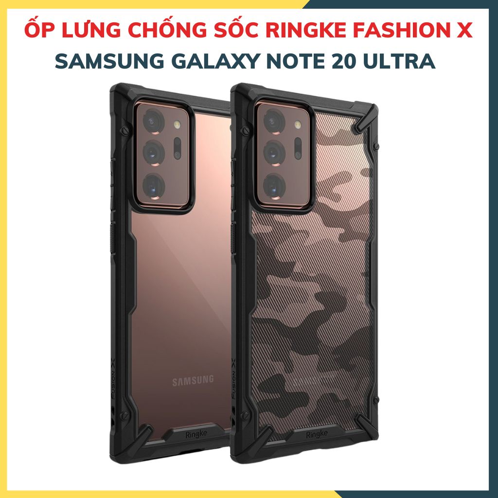 Ốp lưng Samsung Note 20 Ultra , Note 20 5G trong suốt chống sốc Ringke Fusion X chính hãng