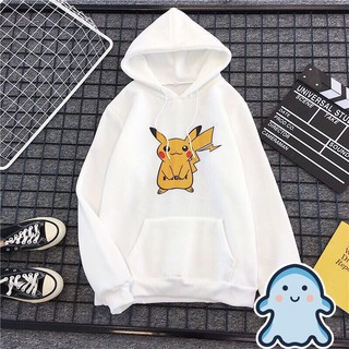 [Siêu ấm] Áo nỉ Hoodie thu đông hoạt hình PIKACHU form suông rộng có mũ unisex, chất nỉ bông áo hoodie blackpink