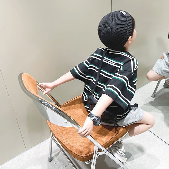 Áo Thun Cotton Ngắn Tay Dáng Rộng Phong Cách Mới Cho Bé Trai