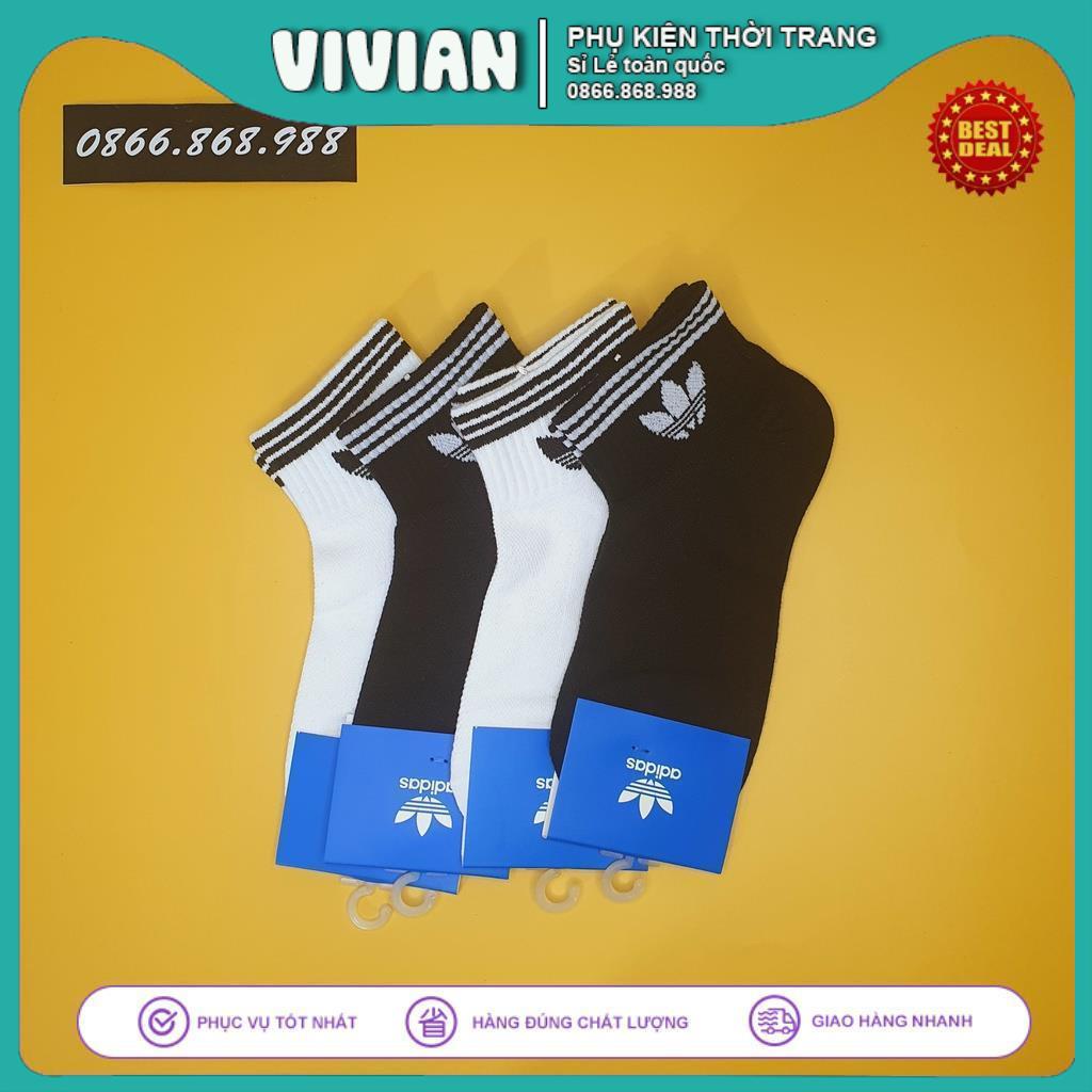 Vớ ADIDAS cổ ngắn 3 sọc [ Free ship ] Tất cổ ngắn nam nữ, Phong cách thể thao, chất liệu cotton kháng mùi hôi