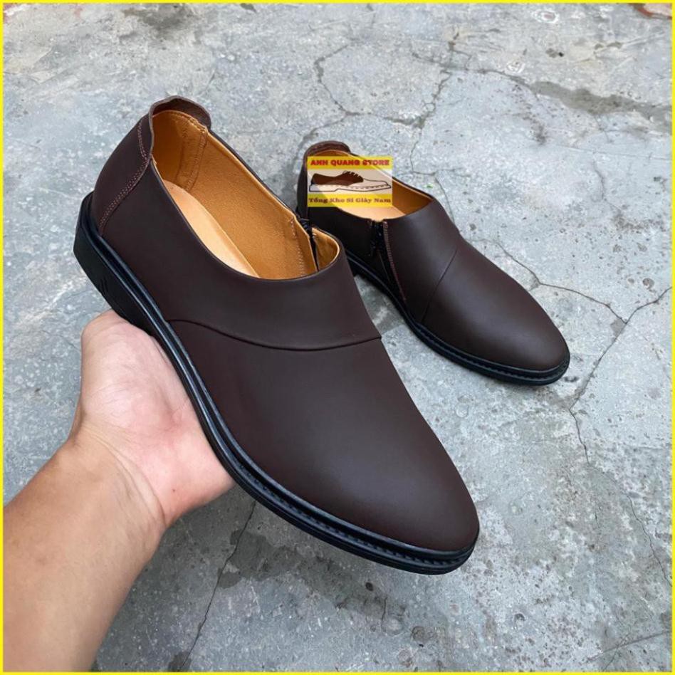 Xả Mới - Giày lười nam đẹp chất da bò cao cấp - thiết kế mới nhất tại H2T ONE - phong cách trẻ trung HT556 AL6 " , > .