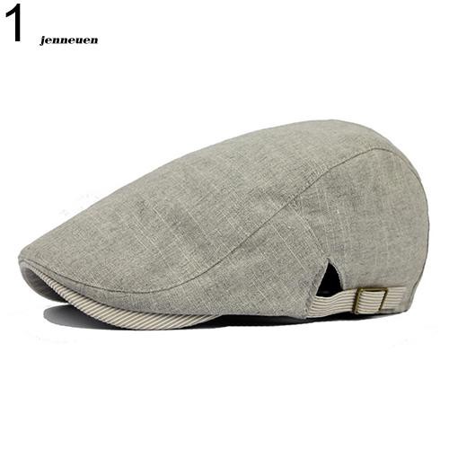 Mũ nồi Beret vải cotton màu trơn thời trang cổ điển cho nam