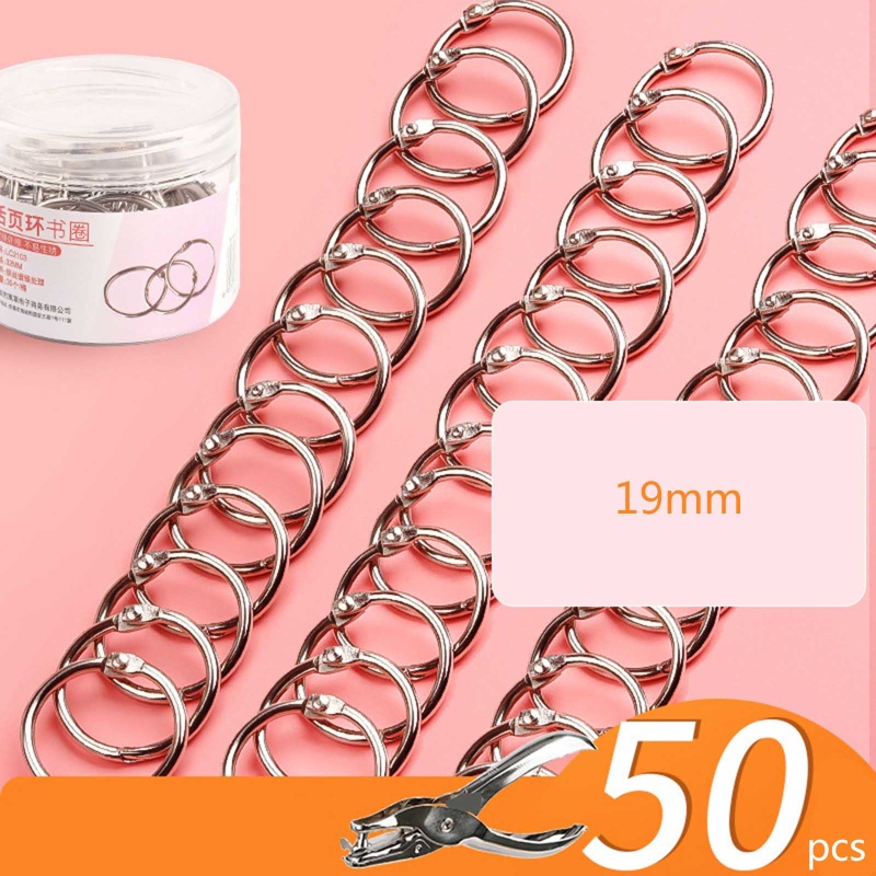 Set 30 / 50 Vòng Nhẫn Kim Loại 19mm Tự Làm Thẻ / Móc Khóa / Sổ Lưu Niệm